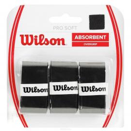 Овергрип Wilson Pro Soft Overgrip, арт. WRZ4040BK, 0,5 мм, размер 2,5см*120см,3 шт, черный