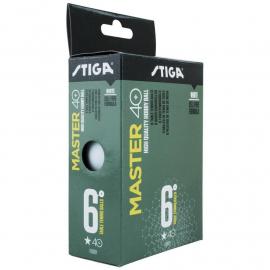Мяч для наст. тенниса Stiga Master ABS 1*, арт.1111-2410-06, диам. 40+мм, пластик, упак. 6 шт, белый