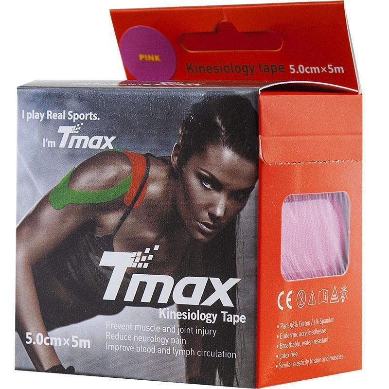 Тейп кинезиологический Tmax Extra Sticky Pink (5 см x 5 м), арт. 423136, розовый