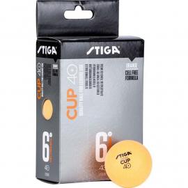 Мяч для наст. тенниса Stiga Cup ABS, арт.1110-2503-06, диам.40+мм, пластик, упак. 6 шт, оранж.