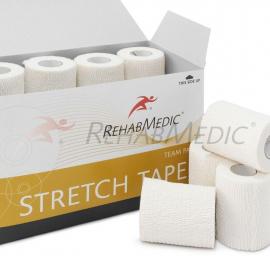 Тейп спортивный Rehab Stretch Tape, арт.RMV0222WH, хлопок, полиэстер, 5 см x 4.6м, уп. 24 шт, белый