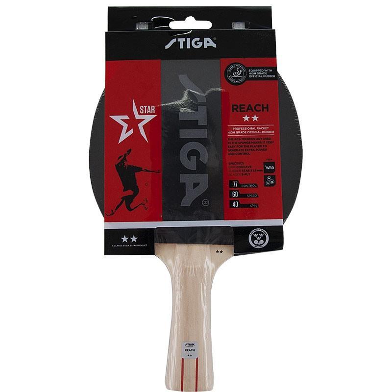 Ракетка для н/т Stiga Reach WRB 2**, арт.1212-8618-01, для тренир., накладка 1,9 мм,ITTF, кон. ручка Ракетка для н/т Stiga Reach WRB 2**, арт.1212-8618-01, для тренир., накладка 1,9 мм,ITTF, кон. ручка