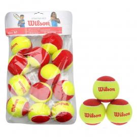 Мяч теннисный WILSON Starter Red, арт.WRT137100,уп.12 шт, фетр,нат.резина,желто-красный