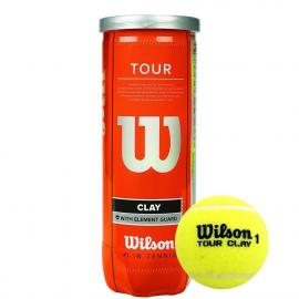 Мяч теннисный WILSON Tour Clay, арт. WRT108900,одобр.ITF и USTA,фетр,нат.резина, уп.3 шт, желтый