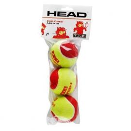 Мяч теннисный HEAD T.I.P Red, арт.578113,уп.3 шт, фетр,нат.резина,желто-красный