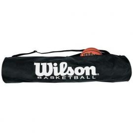 Сумка на 5 мячей Wilson Tube Bag, арт.WTB1810, на 5 баскет. мячей,лого Wilson, нейлон,ПЭ,  черный