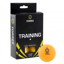 Мяч для наст. тенниса TORRES  Training 1*, арт. TT0015, диам. 40+ мм, упак. 6 шт, оранж